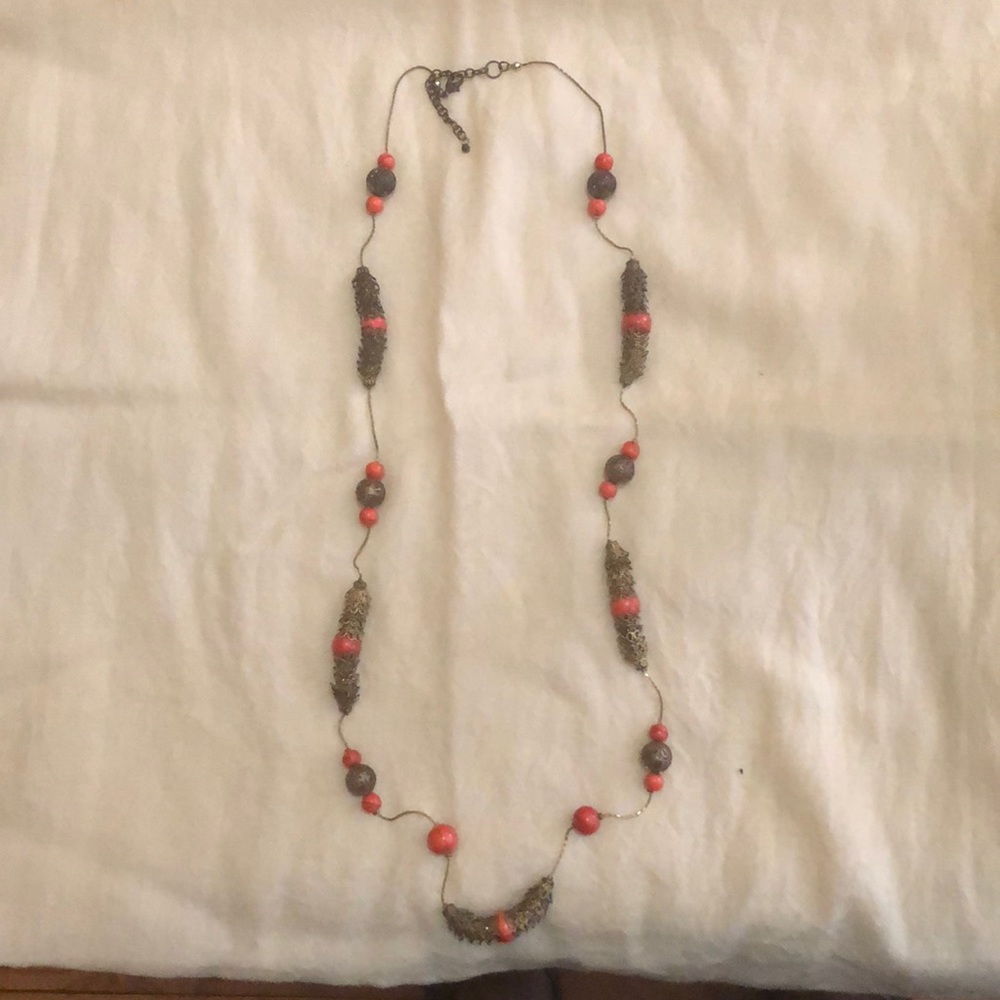 Long Classy Faux Vintage Necklace!